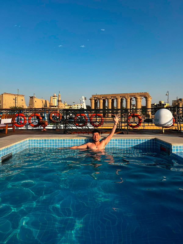 Kevin Valdivia en crucero por el Nilo en Egipto
